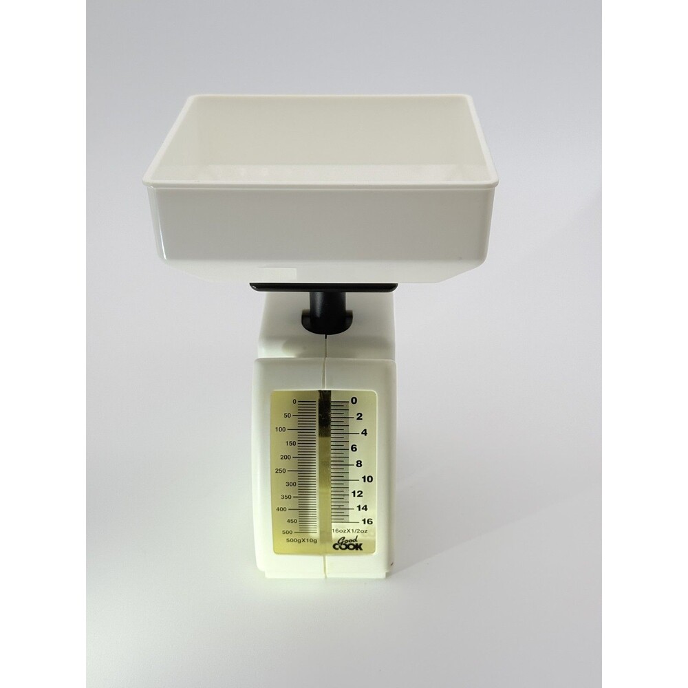 Good Cook Vintage Mechanical Kitchen Scale White 500g/16oz Scoop Balance